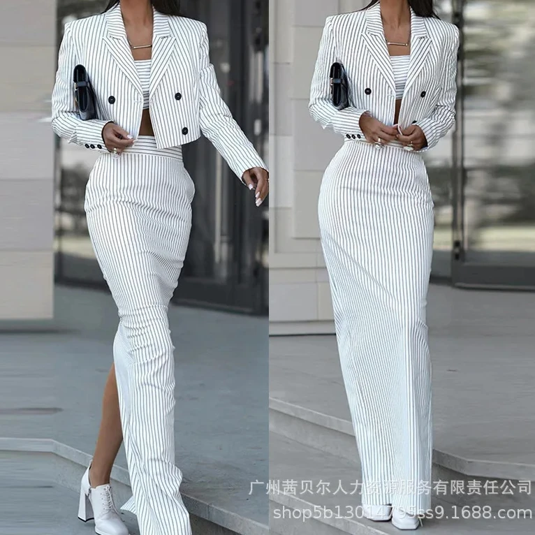 Striped Blazer Coat & Slit Ski - огляд і ціна Pencil Skirt Midi