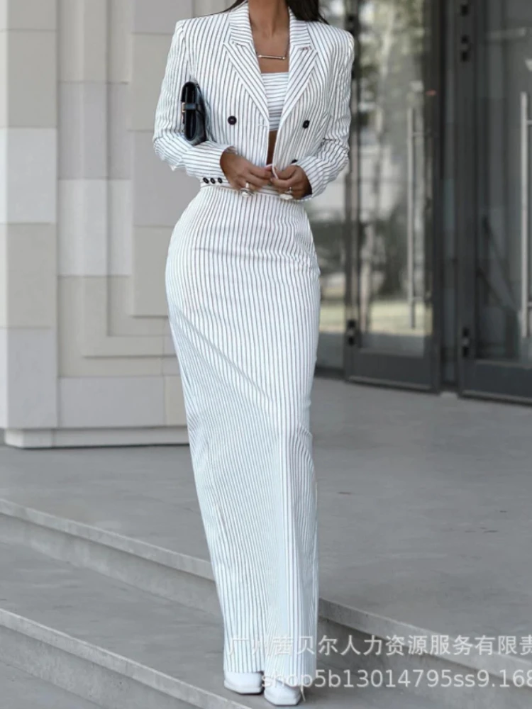 Striped Blazer Coat & Slit Ski - огляд і ціна Pencil Skirt Midi