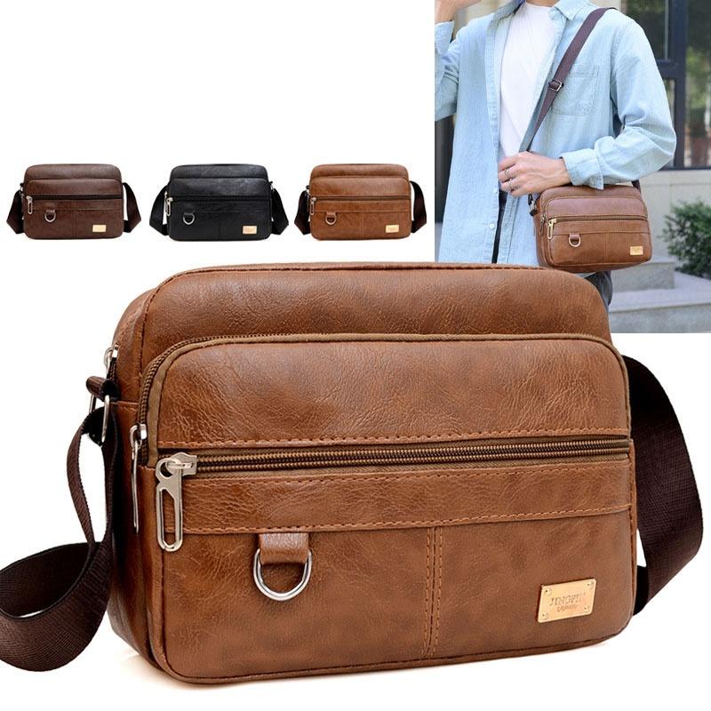 Leather Men's Sling Bag Messen - огляд і ціна Structured Handbag Work