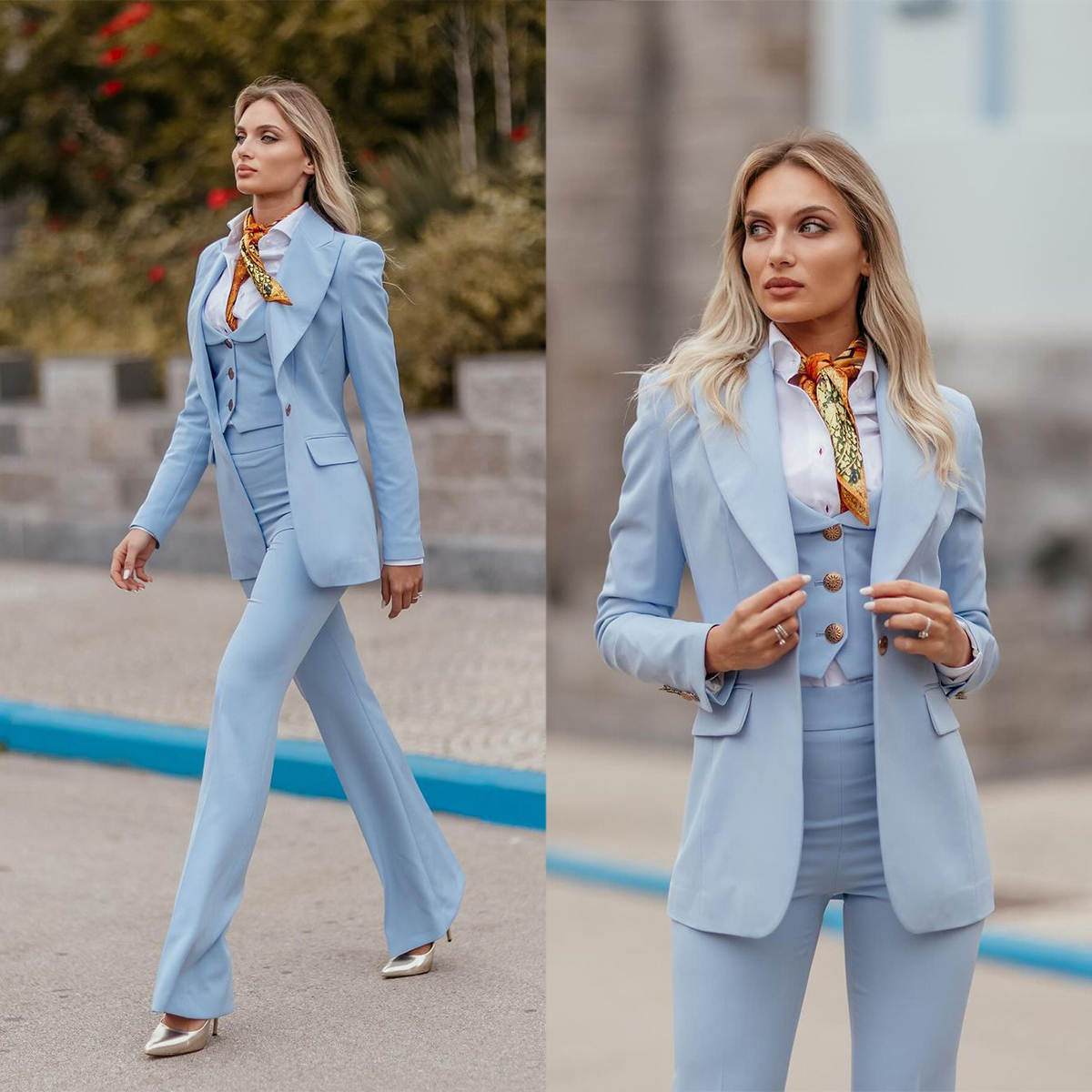 Women Formal Suits Sky Blue Pe - огляд і ціна Women Formal Party Wear Dress