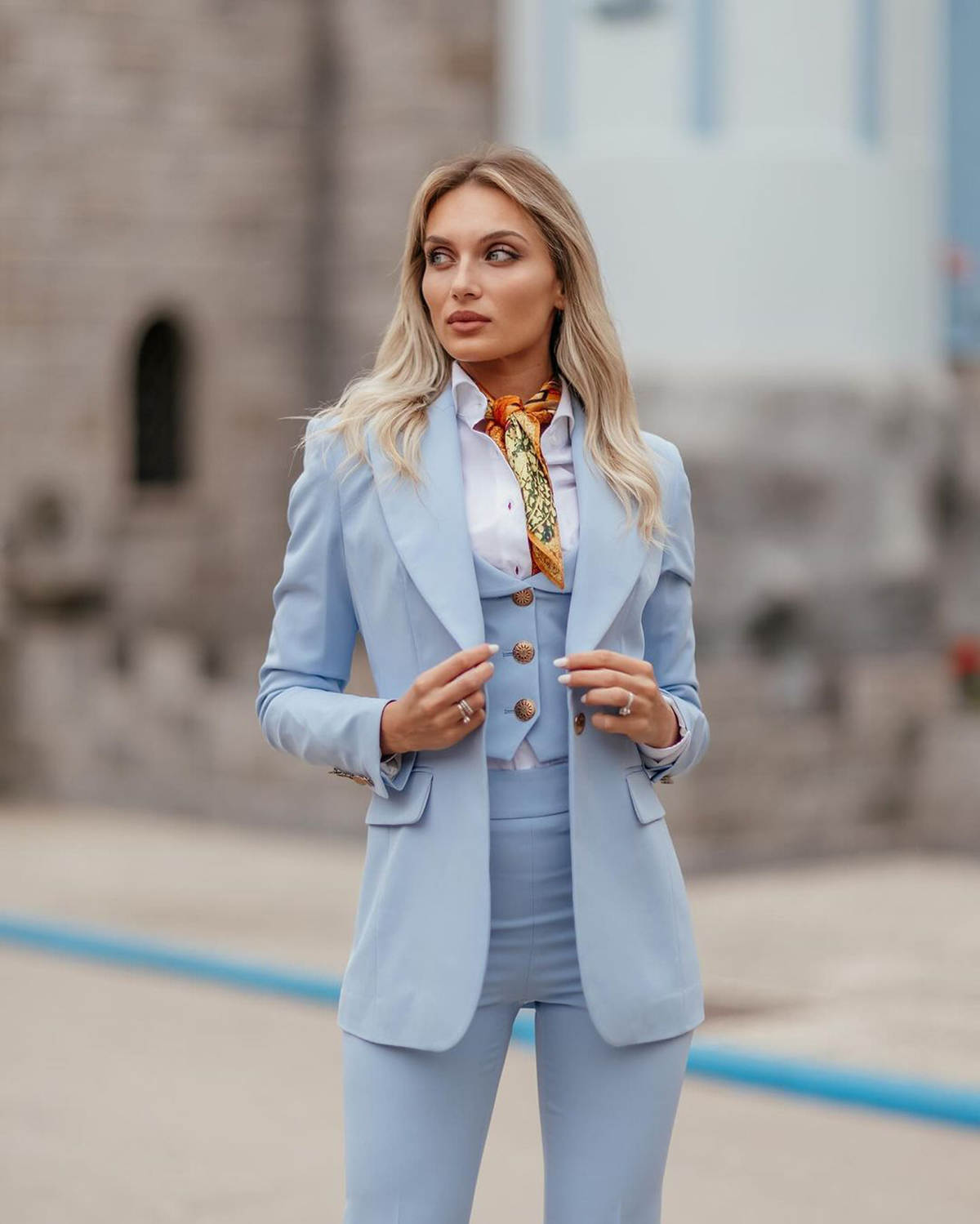 Women Formal Suits Sky Blue Pe - огляд і ціна Women Formal Party Wear Dress