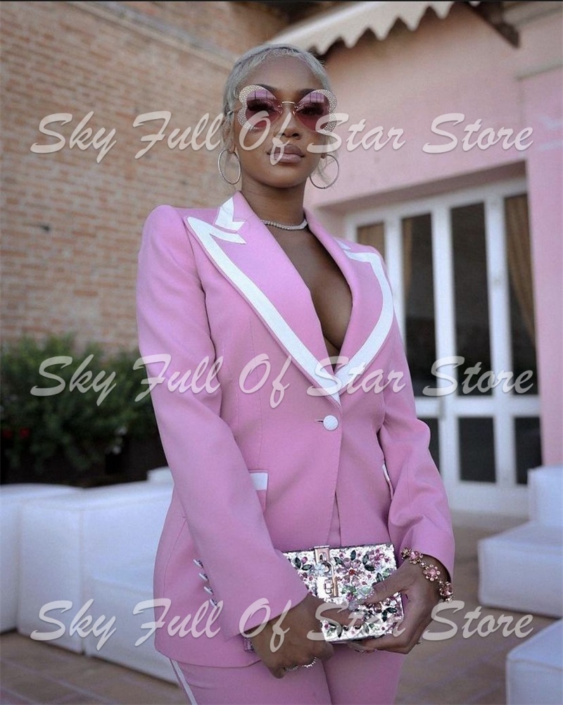 Elegant Pink White Contrast Pi - огляд і ціна Women Formal Party Wear Dress