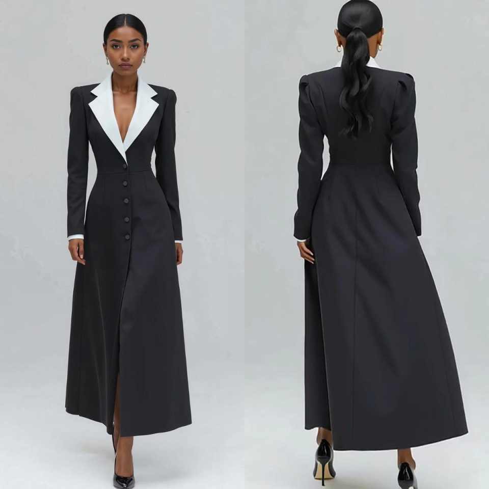 A Line Women Long Blazer Jacke - огляд і ціна Women Formal Party Wear Dress