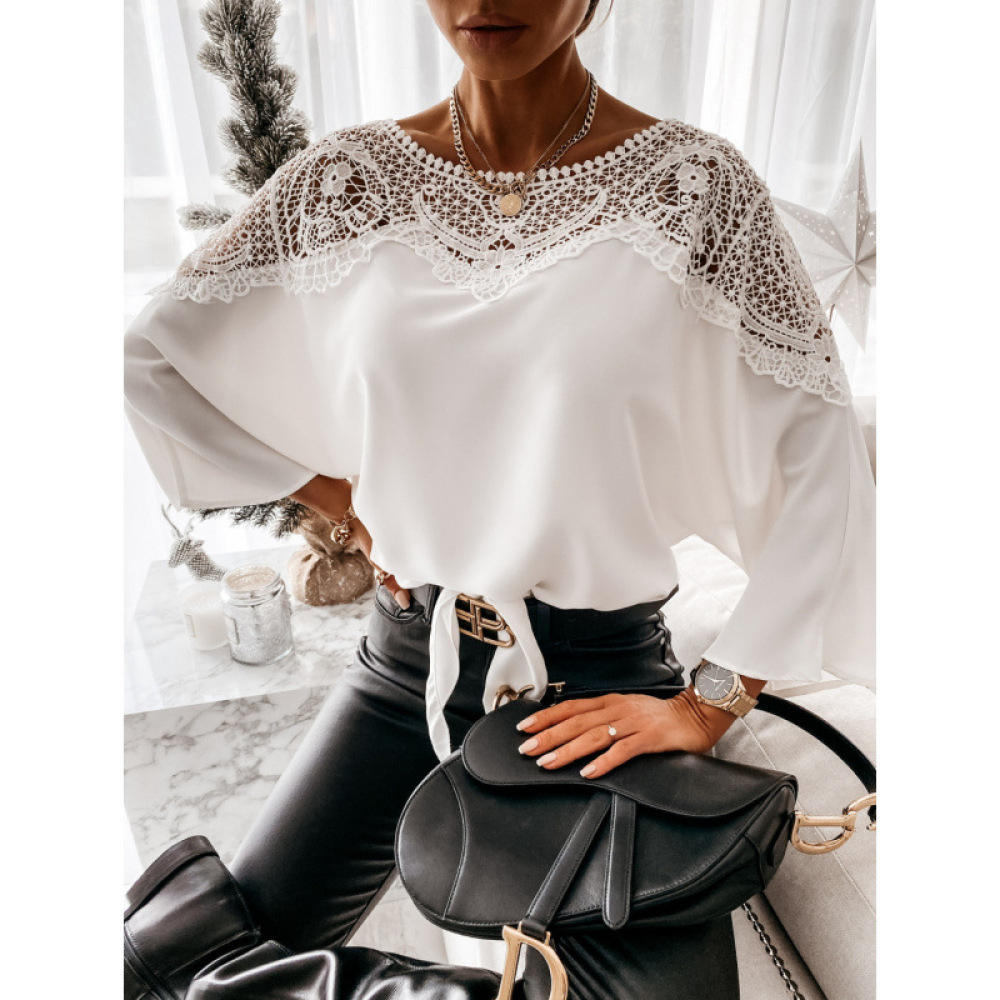 Classic Long Sleeve Lace Blous - огляд і ціна Women Formal Wear White Shirt