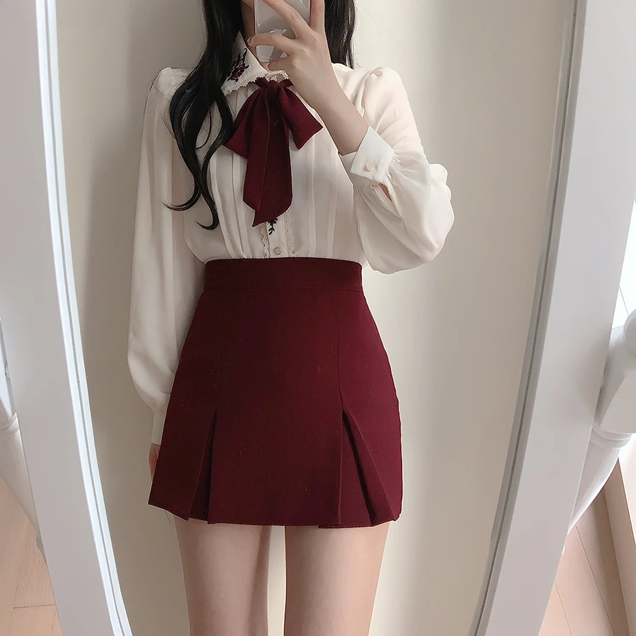 Retro Vintage Embroidery Bow T - огляд і ціна Women Formal Wear White Shirt