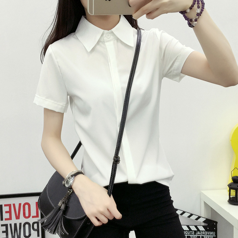 White Loose Short Sleeve Shirt - огляд і ціна Women Formal Wear White Shirt