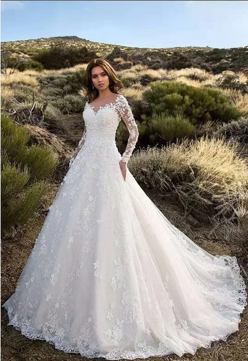 Women Long Sleeve V Neck Lace  - огляд і ціна Women Formal Party Wear Dress