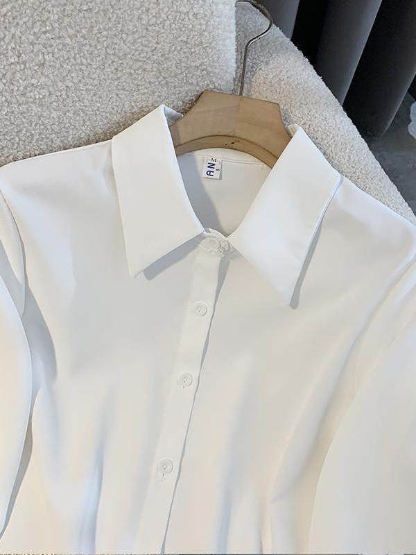 White Loose Long Sleeve Shirt  - огляд і ціна Women Formal Wear White Shirt