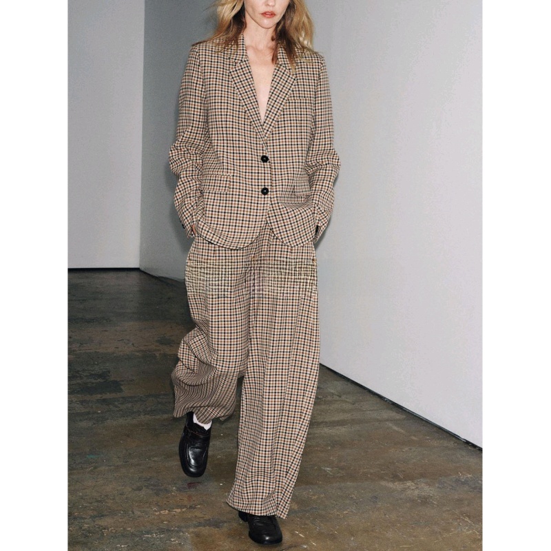 Women's Plaid Suit Jacket Long - огляд і ціна Pencil Skirt Midi