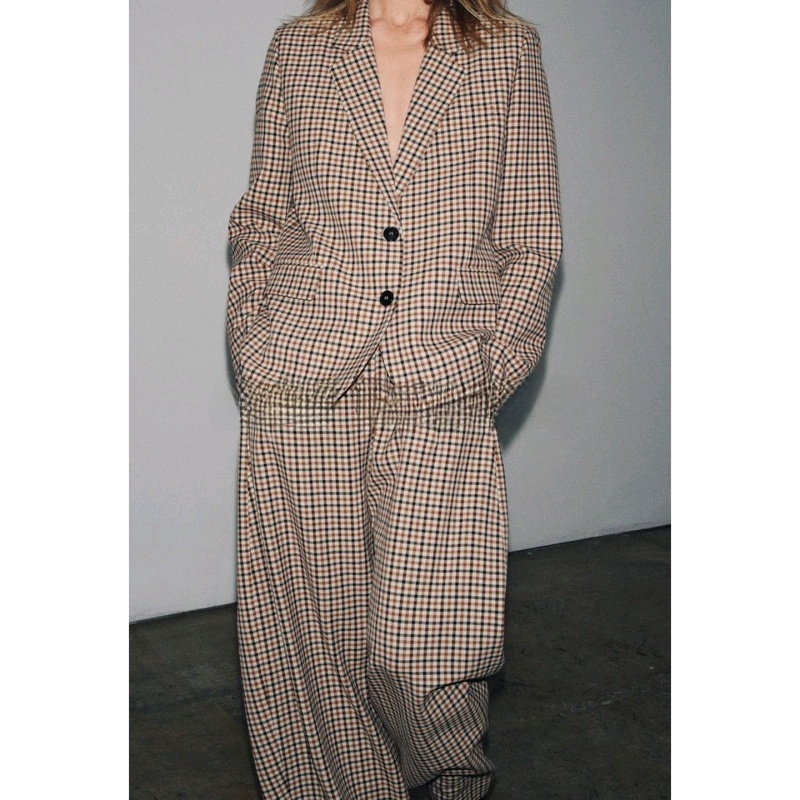 Women's Plaid Suit Jacket Long - огляд і ціна Pencil Skirt Midi