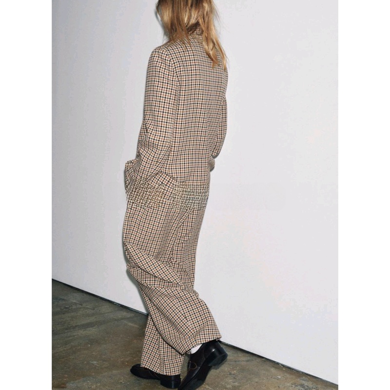 Women's Plaid Suit Jacket Long - огляд і ціна Pencil Skirt Midi