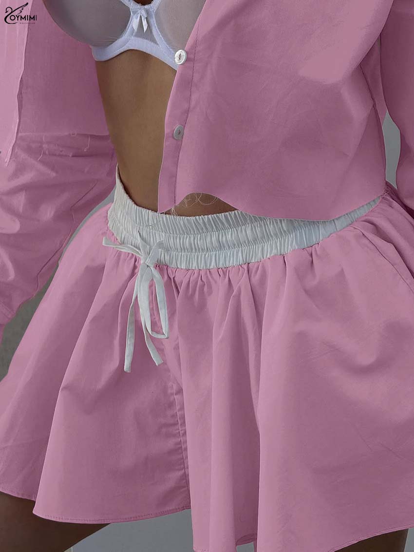 Oymimi Fashion Pink Cotton 2 P - огляд і ціна Pencil Skirt Midi