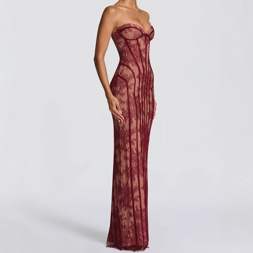 Strapless Bodycon Maxi Dress f - огляд і ціна Women Formal Party Wear Dress