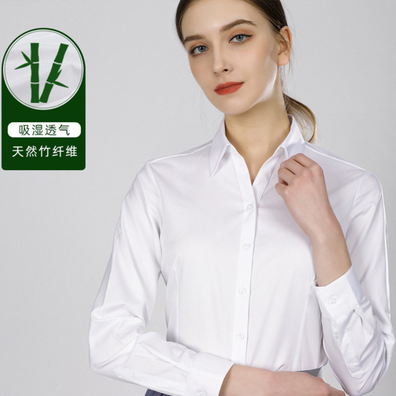 New bamboo fiber women's long- - огляд і ціна Women Formal Wear White Shirt