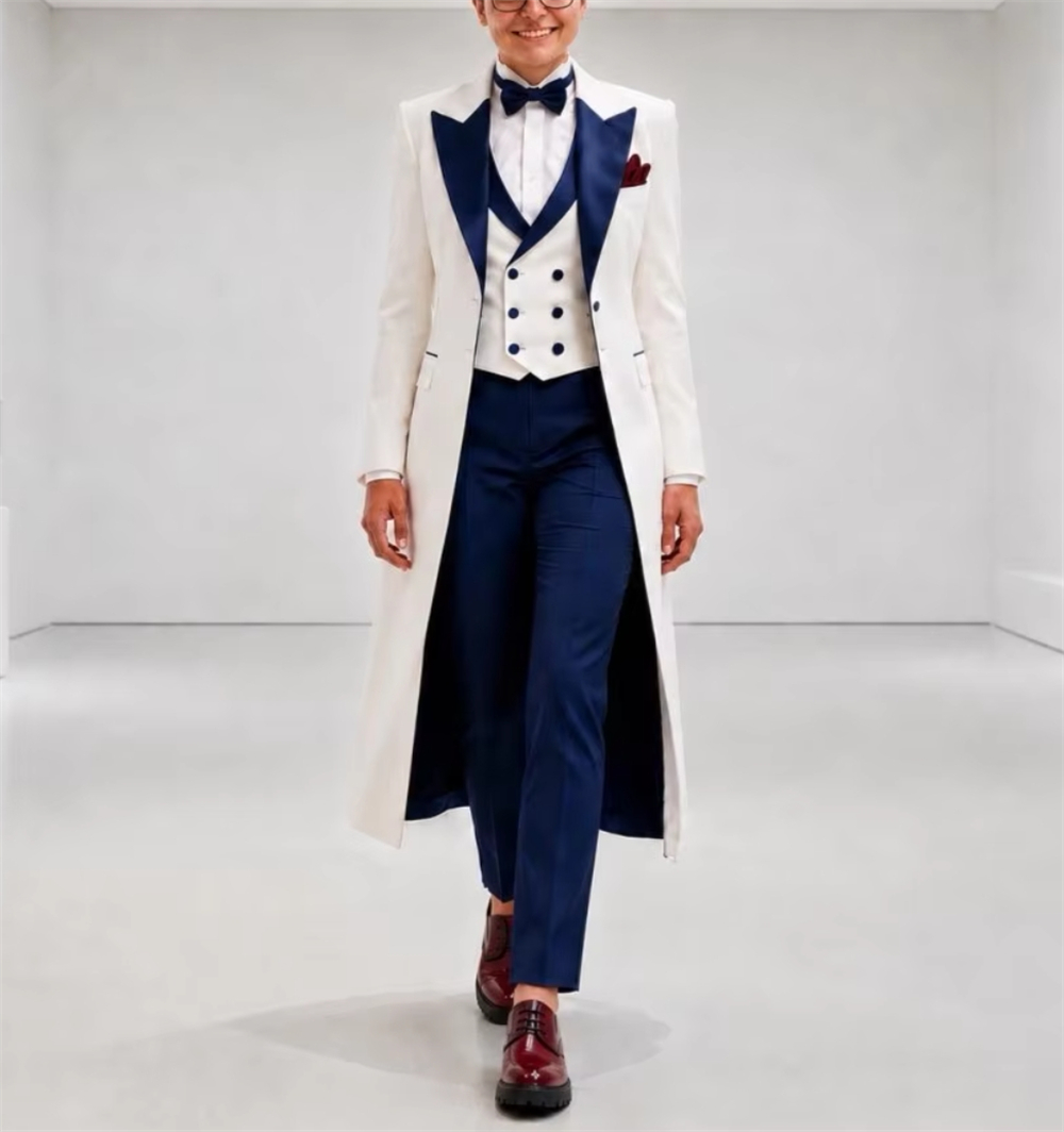 Navy Blue White Women's Jacket - огляд і ціна Women Formal Wear Tailor